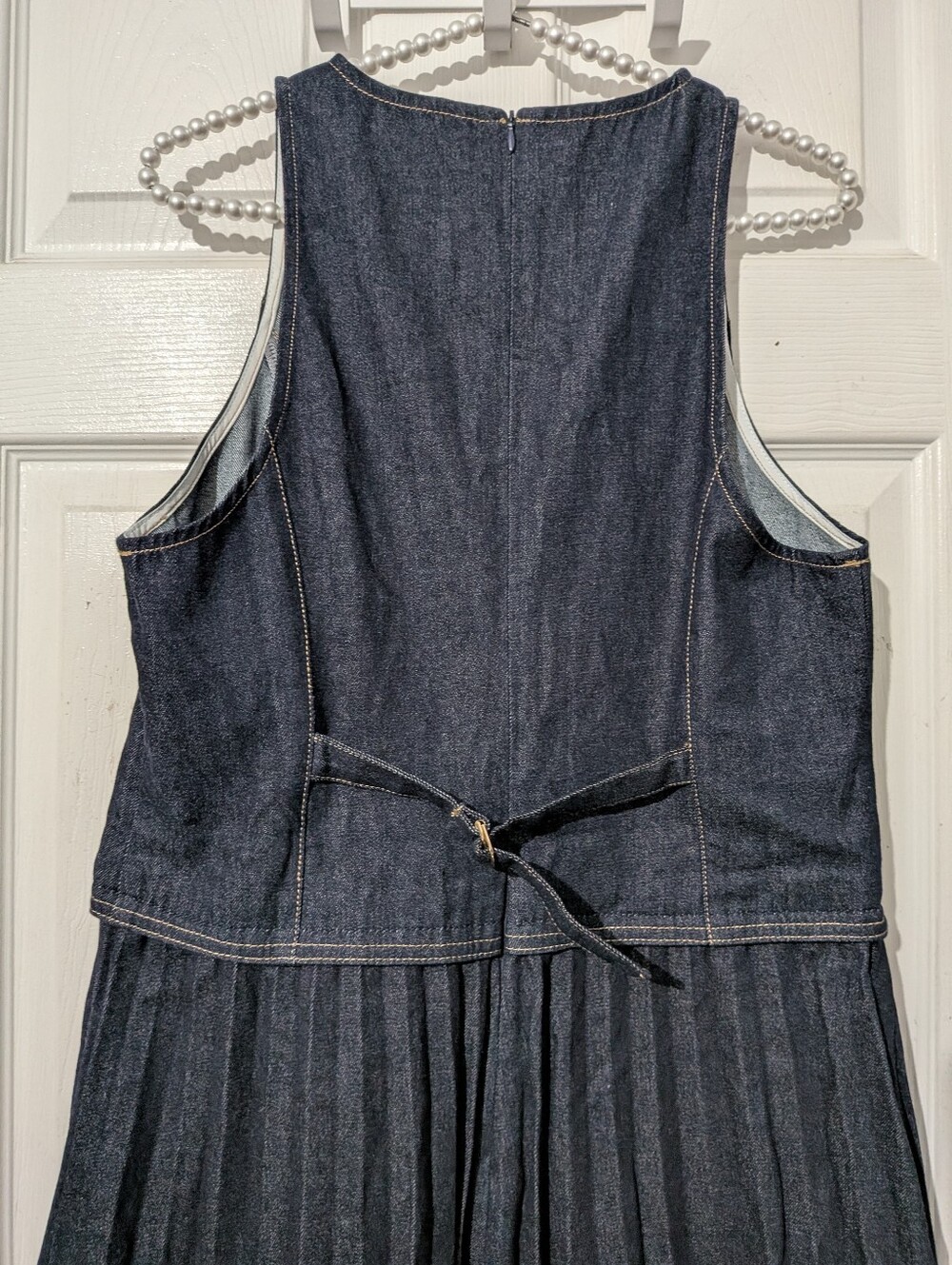 Commense Denim Sleeveless Pleated Mini Dress - Picture 15 of 16